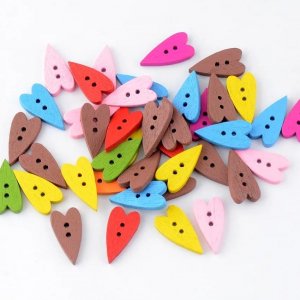 Робота Гудзики дерево сердечка мікс