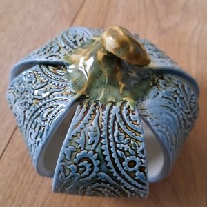 Работа Тыквушка керамическая голубой