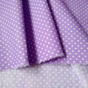 Робота Тканина бавовна дрібний горох на бузковому фоні