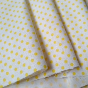 Робота Тканина бавовна дрібний жовтий горох на білому