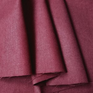 Робота Тканина бавовна для рукоділля вишнева однотонна