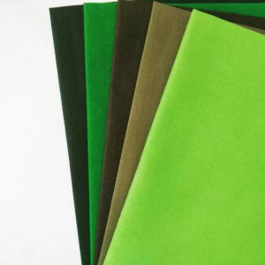 Робота Комплект тканини для рукоділля 5шт зелена палітра