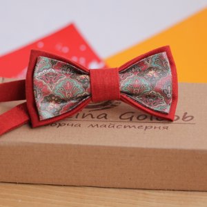 Робота Краватка- метелик червоно-теракотовий "Східні візерунки"