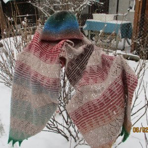 Работа Комплект шарф-палантин и шапка-бини