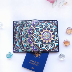 Робота обкладинка на паспорт Blue flower