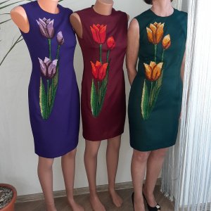 Робота Сукня з ручною вишивкою, коктельна сукня вишита бісером 