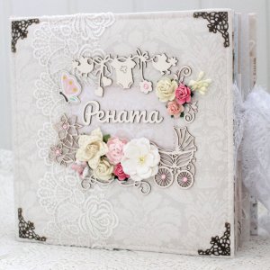 Работа Большой очень нежный скрапальбом для девочки 