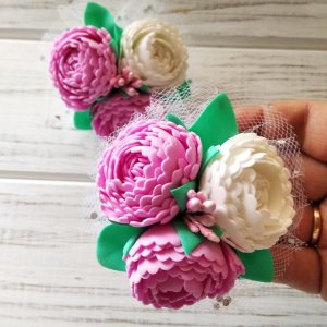 Робота Резинки для волосся, півонії з фоамірану