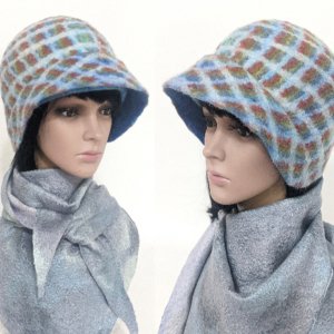 Работа зимняя шлямка Клетчатый стиль - авторский войлок