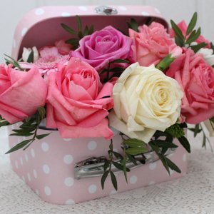 Работа Цветы в чемоданчике