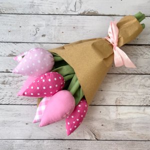 Робота Букет текстильних тюльпанів тільда подарунок на день матері