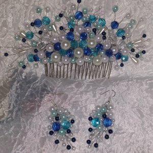 Работа Комплект Гребень для волос  + серожки