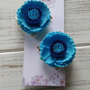 Работа заколки Васильки