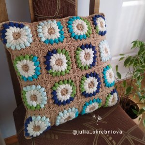 Работа Подушка "Бохо Цветы"