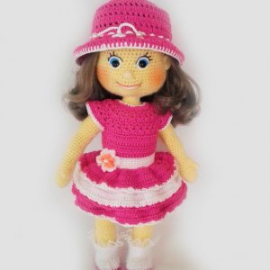 Работа Кукла для маленьких девочек. Мягкая вязаная кукла.
