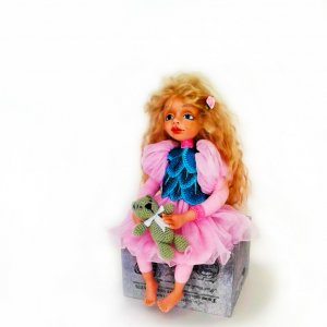 Робота Інтер'єрна, колекційна лялька з ведмедиком. Сувенірна лялька.