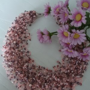 Работа Колье Мраморный персик