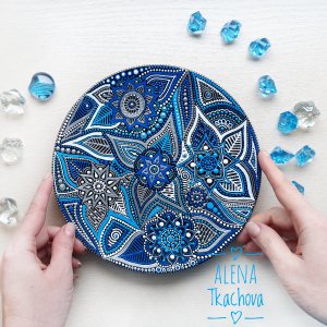 Работа декоративная тарелка "Индиго"