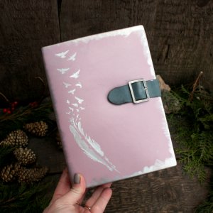 Работа Винтажный, толстый блокнот в натуральной коже.