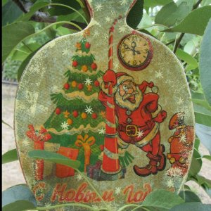 Работа Доска разделочная Новогодняя Декупаж ручная работа