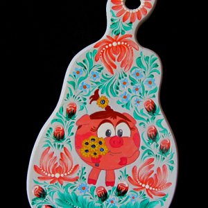 Работа Доска разделочная  Петриковская роспись СМЕШАРИКИ - НЮША