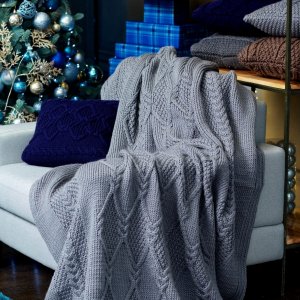 Работа Вязаный плед ручной работы, 160х210см