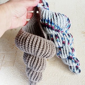 Работа Вязаный корзину Ракушка