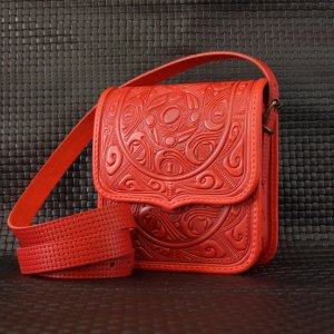 Работа сумка кожаная Триполье красная