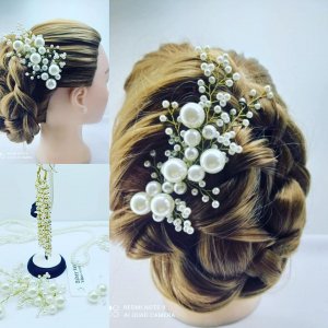 Работа Веточка с жемчужин для невесты