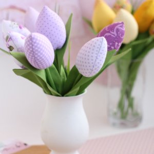 Работа Тюльпаны текстильные сиреневые