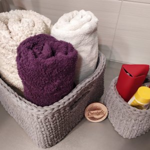 Работа Набор вязаных корзин Crostyle из трикотажной пряжи