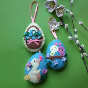 Работа Пасхальный декор, яйца из фетра