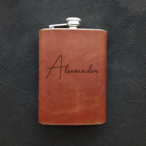 Работа Фляга, фляги с гравировкой, кожаная фляга