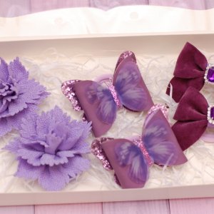 Работа Набор украшений сиренево-фиолетовый 