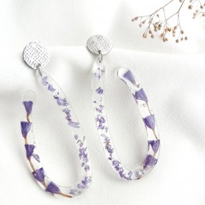 Работа Большие яркие серьги с цветами, украшения с эпоксидной смолы