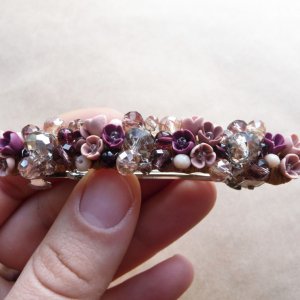 Робота Рожево бежева шпилька автомат, шпилька для волосся з квітами