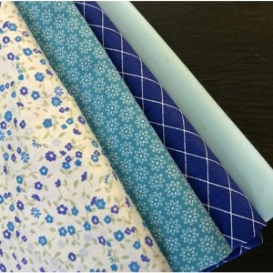 Робота Набір тканини для рукоділля з 4 шт. синьо-бірюзовий