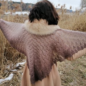 Работа Ажурная шаль крючком