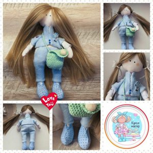 Робота Tilda with a mint bag - Лялька ручної роботи