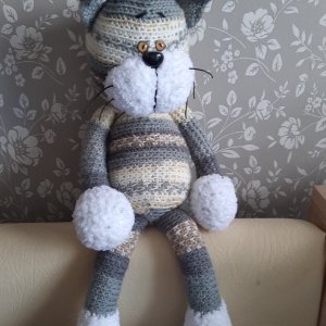 Работа Вязаная игрушка амигуруми Грустный Кот.