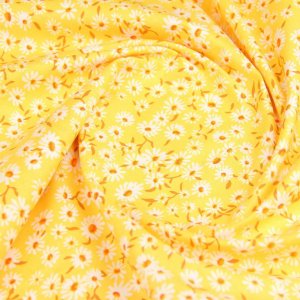 Работа Ткань хлопок для рукоделия ромашки на желтом