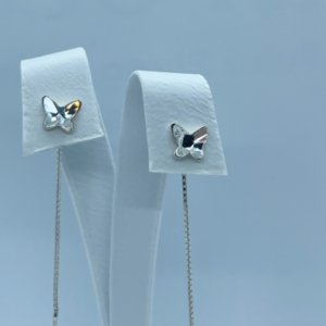 Робота Срібні Сережки- протяжки Сваровські
