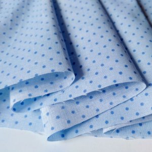 Робота Тканина бавовна для рукоділля блакитний горошок