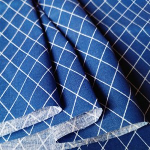 Робота Тканина бавовна для рукоділля ромбики сині