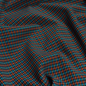 Работа Ткань для рукоделия клетка костюмная сине-оранжевая