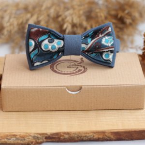 Работа Галстук-бабочка двойная цвета морской волны