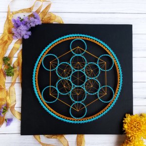 Работа Картина Куб Метатрона, геометрия струнного искусства