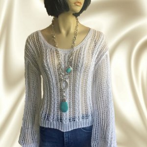 Работа Короткая ажурная летне-весенняя кофточка из 100% хлопка