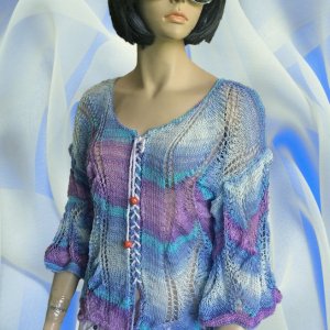 Работа Стильная яркая миссони оверсайз женская кофточка на шнуровке