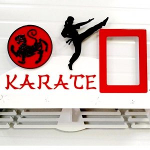 Работа Медальница "Карате" с полкой для кубков 52х34 см